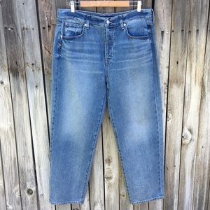 NWT Veronica Beard Blake High Waist Straight Leg Jean Nova Blue Wash 32